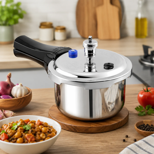 Vinod Platinum Triply Stainless Steel Pressure Cooker, Outer Lid, Induction Friendly (3 L)