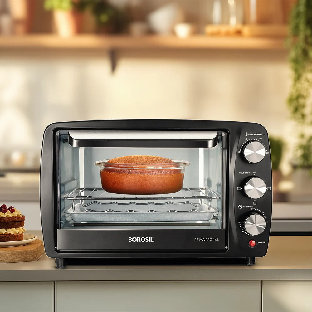 Borosil Prima Pro Oven Toaster Griller (OTG) (16 Litre, Black)