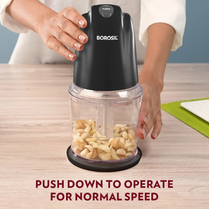 Borosil Chef Delite Electric Vegetable Chopper (500 ml Bowl, Black)