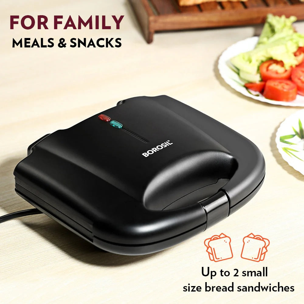 Borosil Klassy Sandwich Maker (Black, 800W)