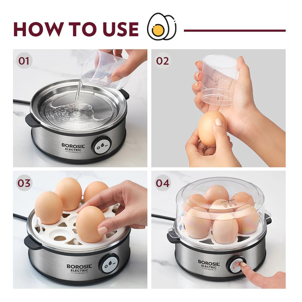 Borosil Electric Egg Boiler (7 Egg Capacity, 360W)