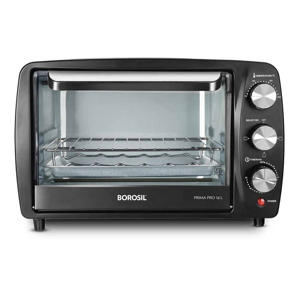 Borosil Prima Pro Oven Toaster Griller (OTG) (16 Litre, Black)