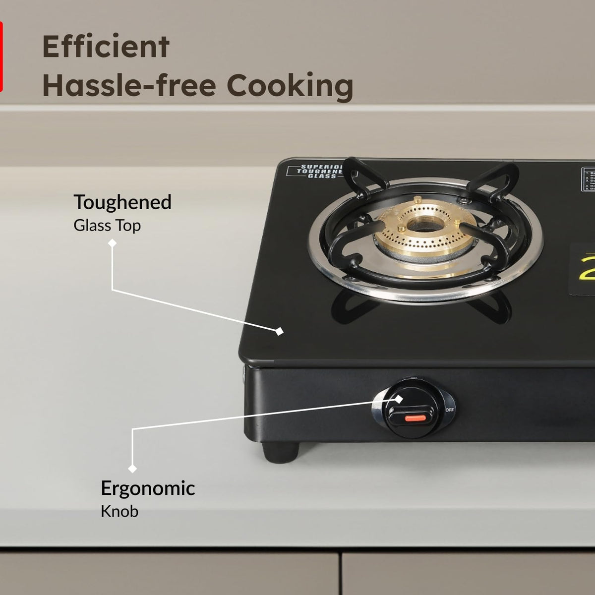 Prestige Magic Plus Glass Top Gas Stove (2 Burner, Manual Ignition)