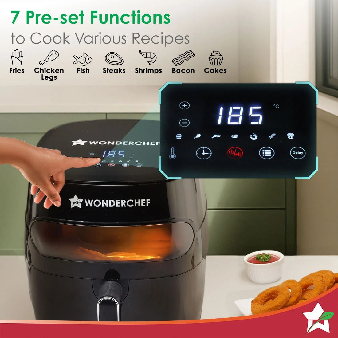 Wonderchef Swift Digital Air Fryer with Window (6L) (1350W)