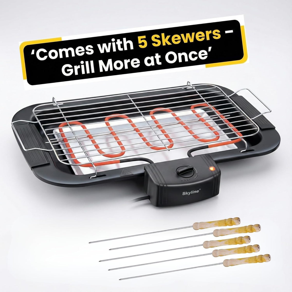 Skyline VTL-4545 Barbeque Grill (Black, 2000W)