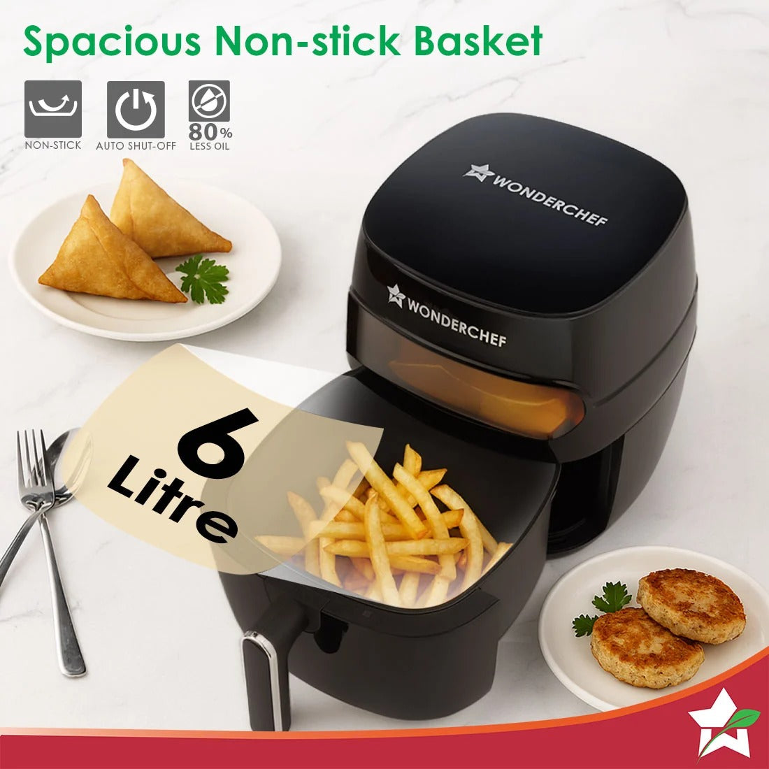 Wonderchef Swift Digital Air Fryer with Window (6L) (1350W)