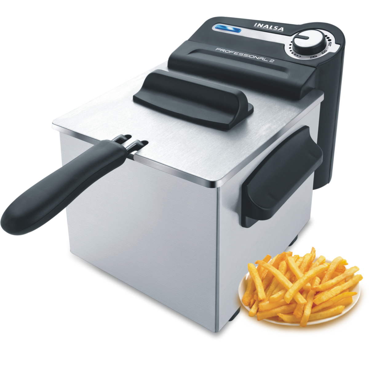 INALSA Professional 2 Air Fryer (Black & Silver, 2 Litre Oil Capacity)