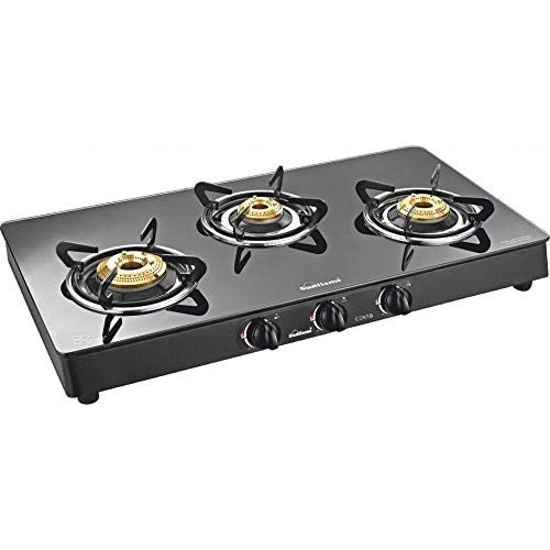 Sunflame Centa Glass Top Gas Stove (3 Burner, Auto Ignition)