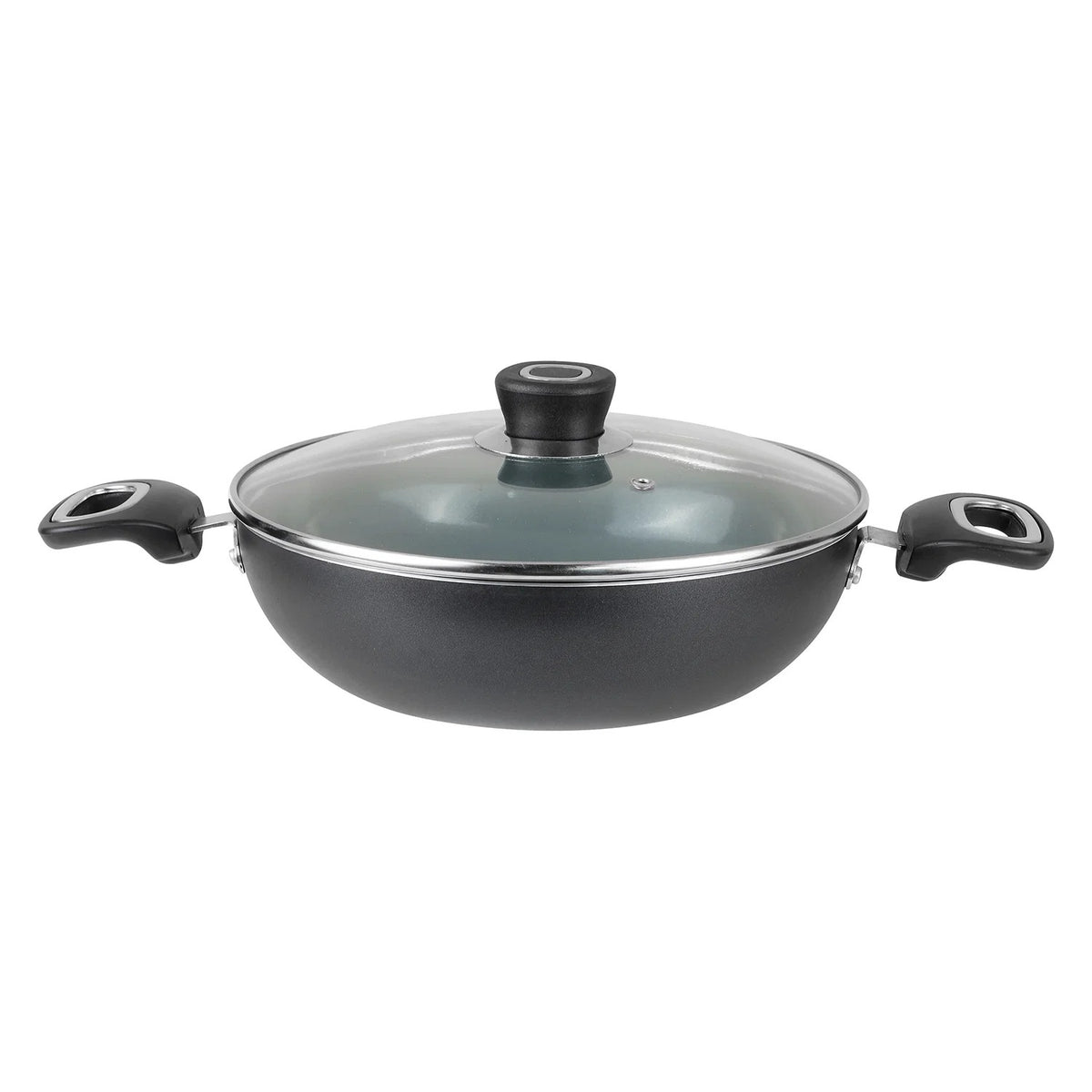 Vinod Zest Ceramica Kadai with Glass Lid, Induction Friendly (2.5 L)