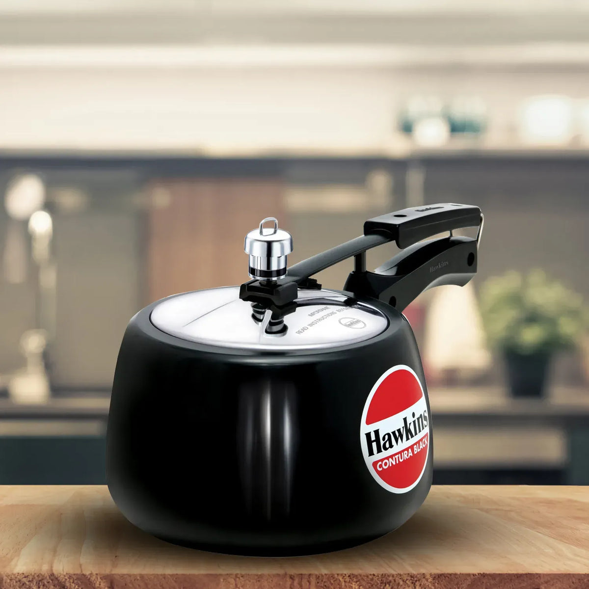 Hawkins Contura Black Pressure Cooker (3 Litre, Hard Anodised) (CB 30)
