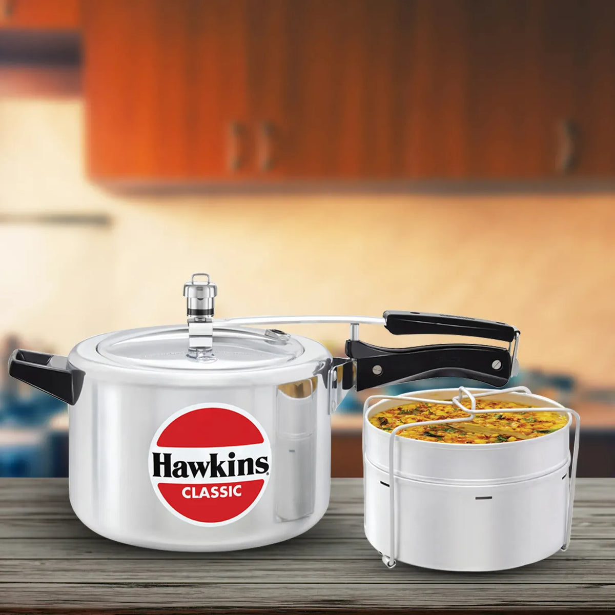 Hawkins Classic Pressure Cooker with Separator Set (5 Litre, Aluminium Pressure Cooker) (CL 51)