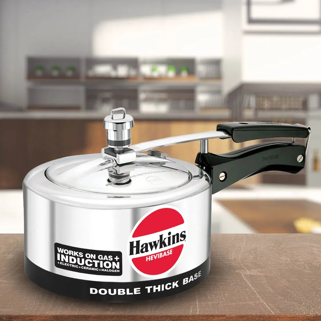 Hawkins Hevibase Pressure Cooker with Double Thick Base (2 Litre, Induction Compatible) (IH 20)