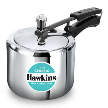Hawkins Tri-Ply Stainless Steel Classic Pressure Cooker (3 Litre Tall, Induction Compatible) (SSTCL 3T)