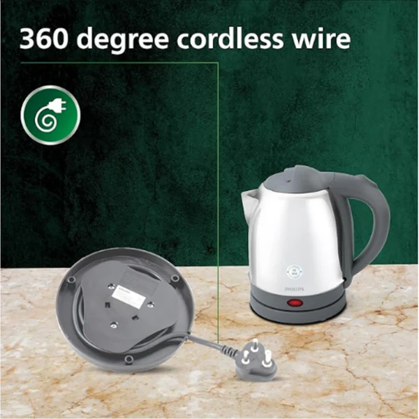 Philips Electric Kettle (Silver & Black, 1.2 Litre)