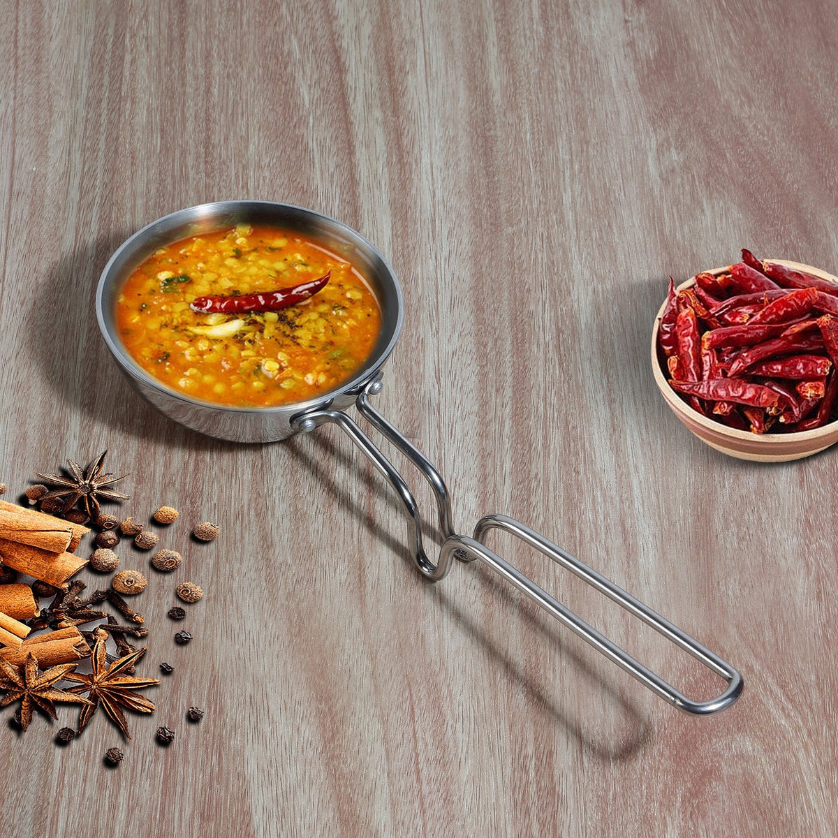 Vinod Platinum Triply Stainless Steel Tadka Pan Large (300 ml)