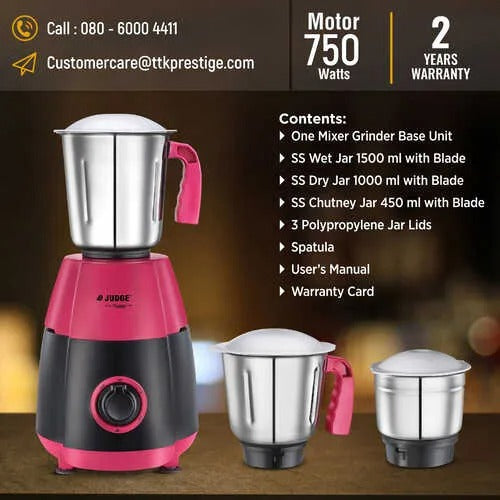 Judge by Prestige Aura Mixer Grinder (750 W)