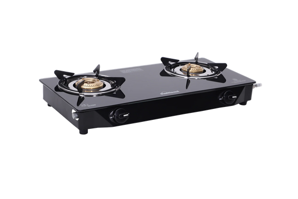 Sunflame Naples Glass Top Gas Stove (2 Burner. Manual Ignition)