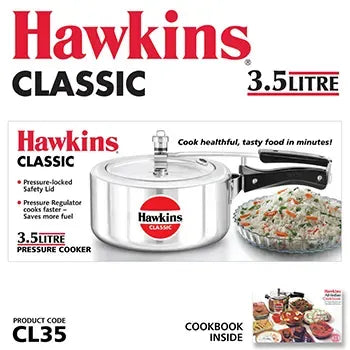 Hawkins Classic Pressure Cooker (3.5 Litre, Aluminium Pressure Cooker) (CL 35)