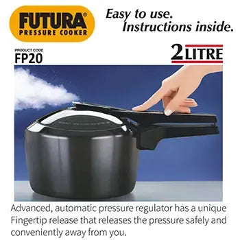Hawkins Futura Hard Anodised Pressure Cooker (2 Litre, Inner Lid Pressure Cooker) (FP 20)