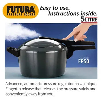 Hawkins Futura Hard Anodised Pressure Cooker (5 Litre, Inner Lid Pressure Cooker) (FP 50)