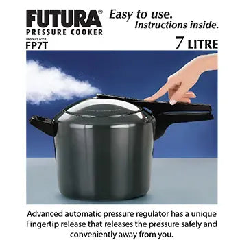 Hawkins Futura Hard Anodised Pressure Cooker (7 Litre, Inner Lid Pressure Cooker) (FP 7T)