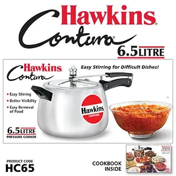 Hawkins Contura Pressure Cooker (6.5 Litre, Aluminium Pressure Cooker) (HC 65)