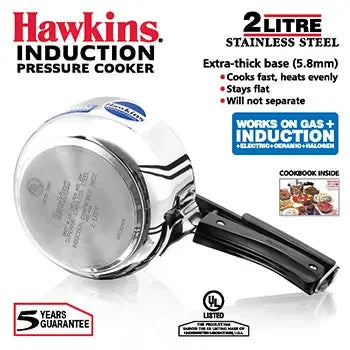 Hawkins Stainless Steel Pressure Cooker (2 Litre, Induction Compatible) (HSS20)