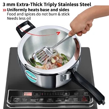 Hawkins Tri-Ply Stainless Steel Pressure Cooker (2.5 Litre, Induction Compatible) (HSST 25)