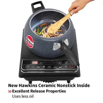 Hawkins Ceramic Pressure Cooker (5 Litre, Induction Compatible) (ICC 50)