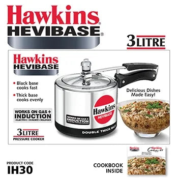Hawkins Hevibase Pressure Cooker (3 Litre, Induction Compatible) (IH 30)