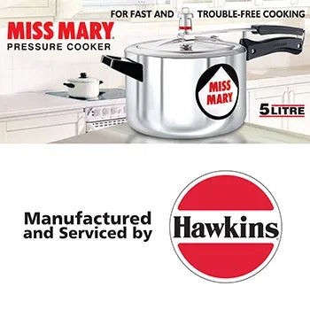 Hawkins Miss Mary Pressure Cooker (5 Litre, Aluminium Pressure Cooker) (MM 50)
