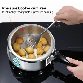 Hawkins Tri-Ply Stainless Steel Pressure Cooker Cum Pan (3 Litre, Induction Compatible) (SSTPP3)