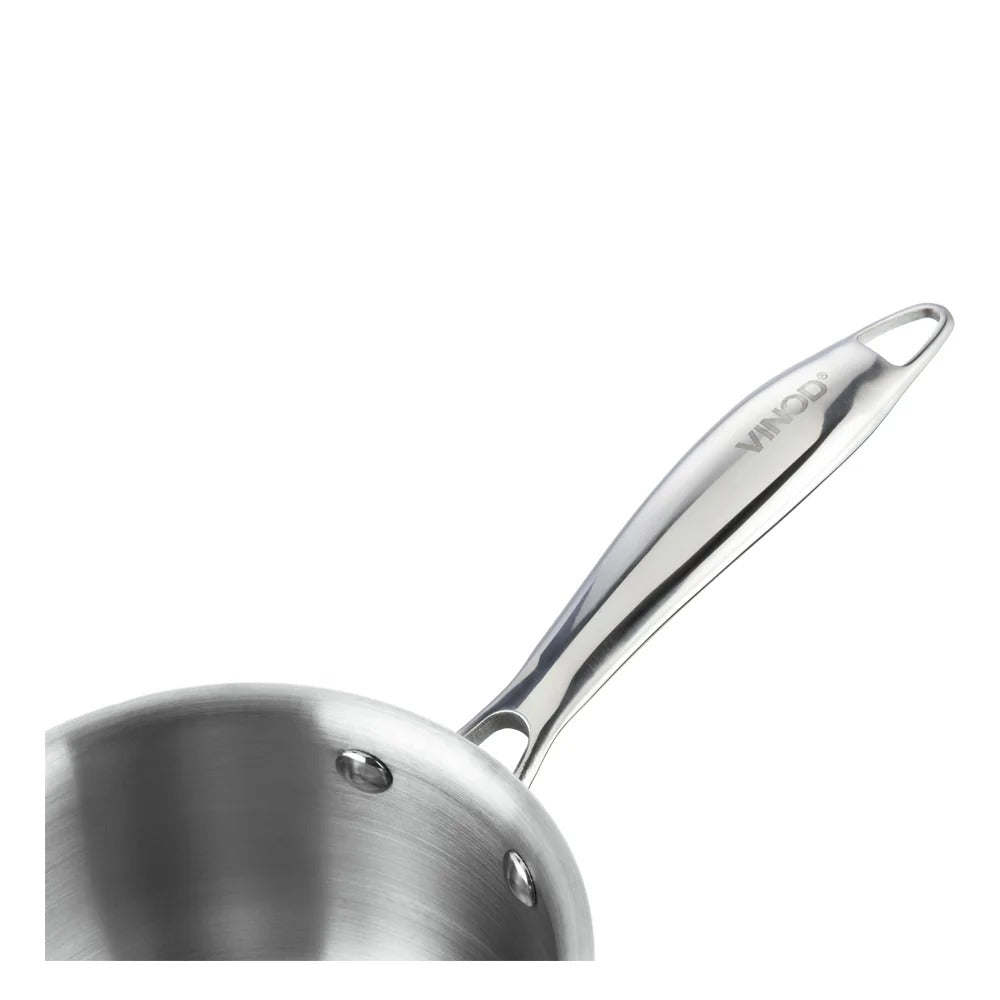 Vinod Platinum Triply Stainless Steel Saucepan with Lid (2.2 L)