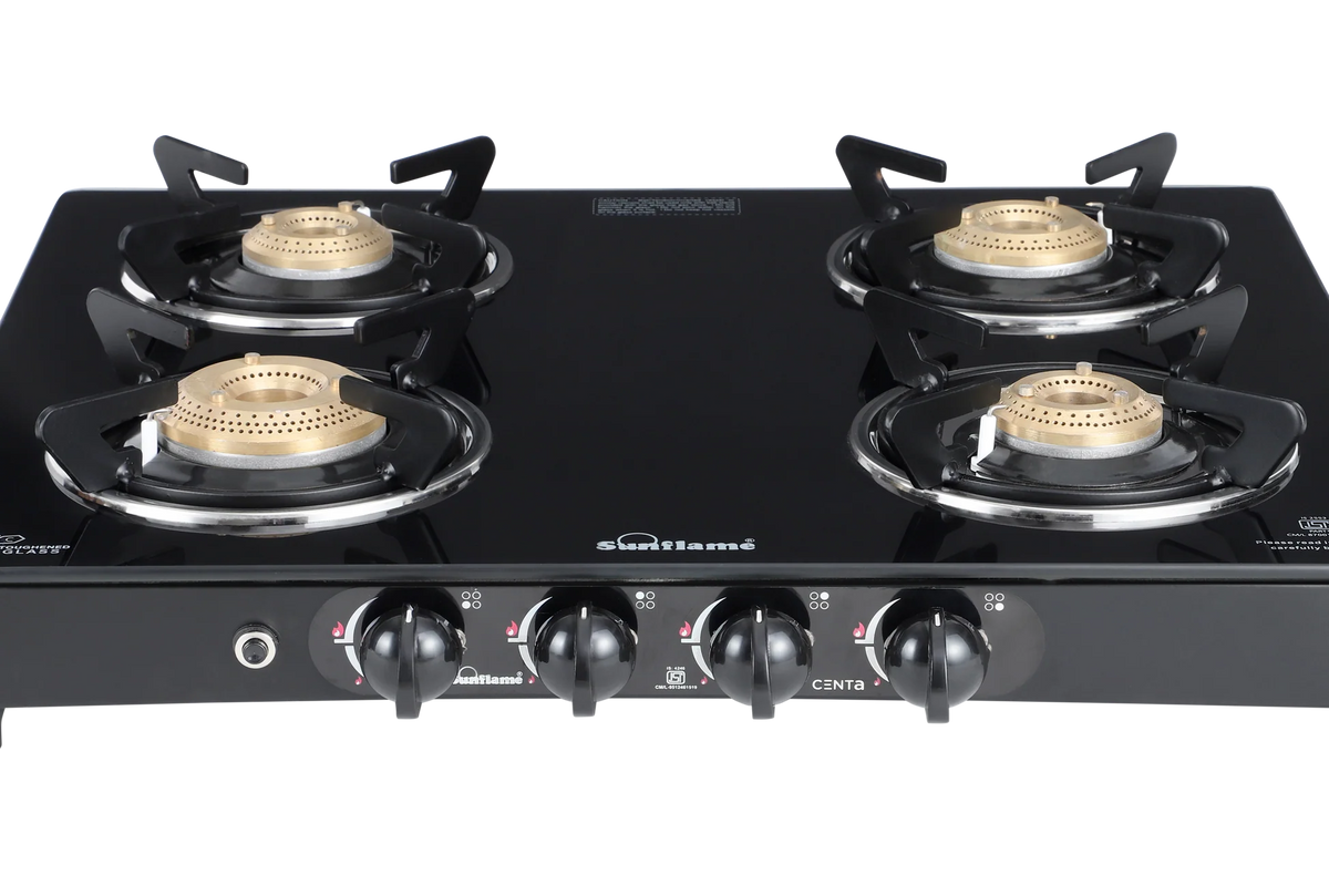 Sunflame Centa Glass Top Gas Stove (4 Burner, Auto Ignition)