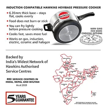 Hawkins Hevibase Pressure Cooker (5 Litre, Induction Compatible) (IH 50)