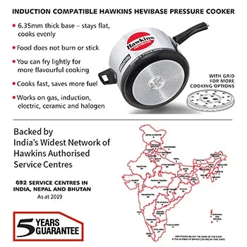 Hawkins Hevibase Pressure Cooker (8 Litre, Induction Compatible) (IH 80)