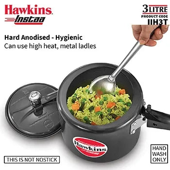 Hawkins Instaa Pressure Cooker (3 Litre, Induction Compatible) (IIH 3T)