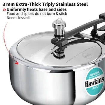 Hawkins Tri-Ply Stainless Steel Pressure Cooker Cum Pan (3 Litre, Induction Compatible) (SSTPP3)
