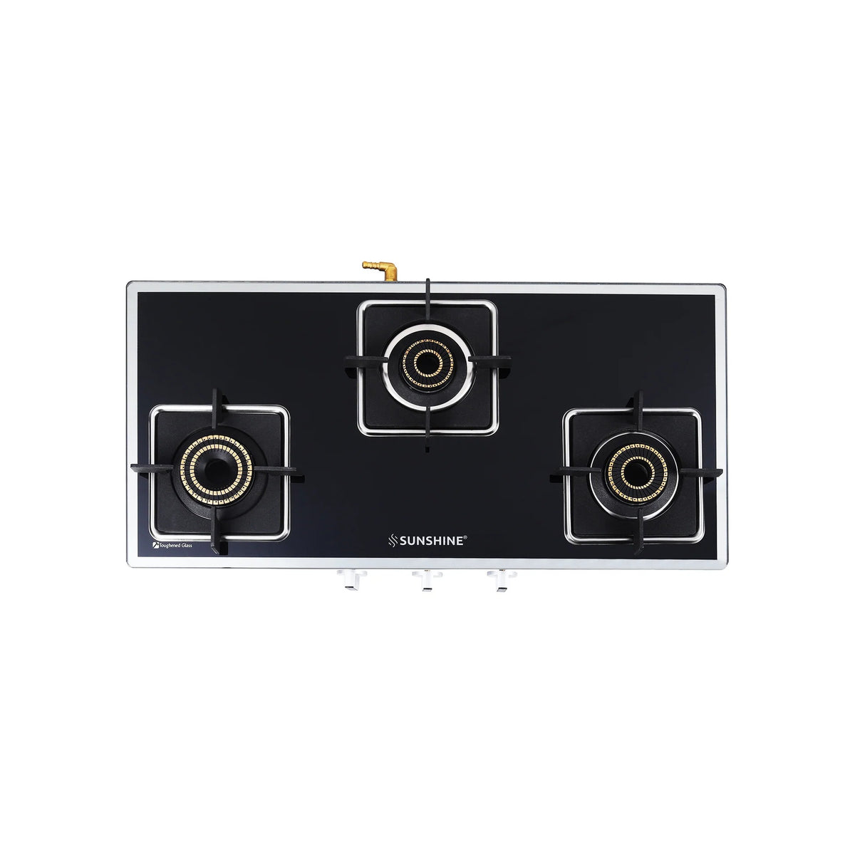 Sunshine Arrow Glass Top Gas Stove (3 Burner, Manual Ignition)