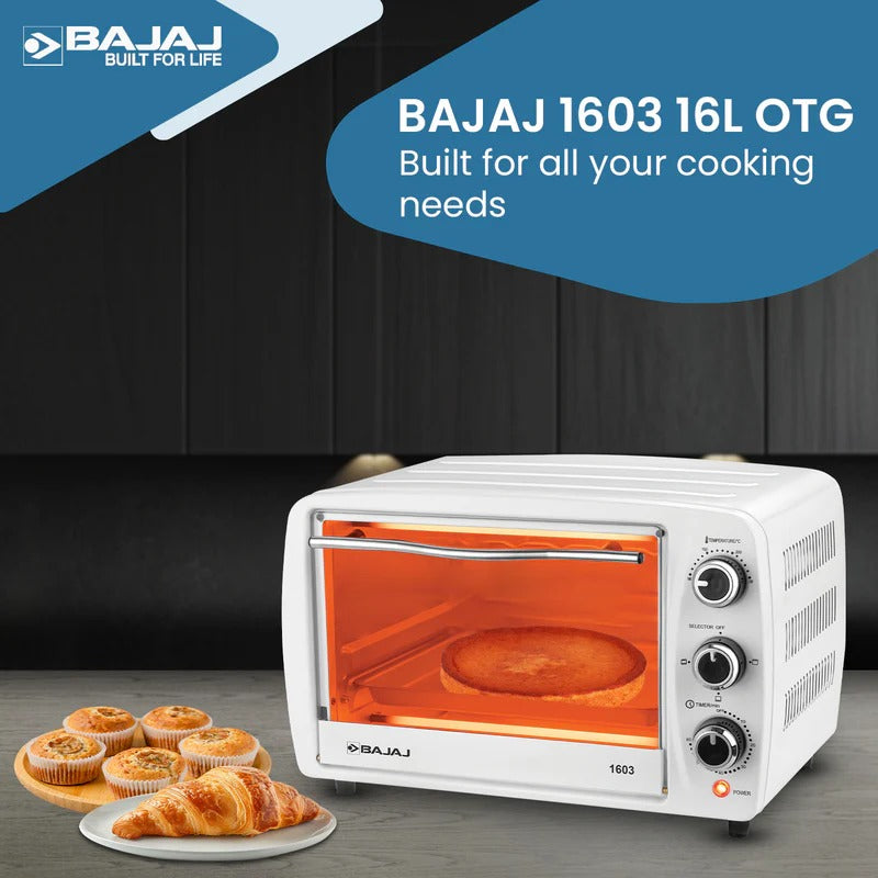 Bajaj 1603 Oven Toaster Griller (OTG) (16 Litre, White)