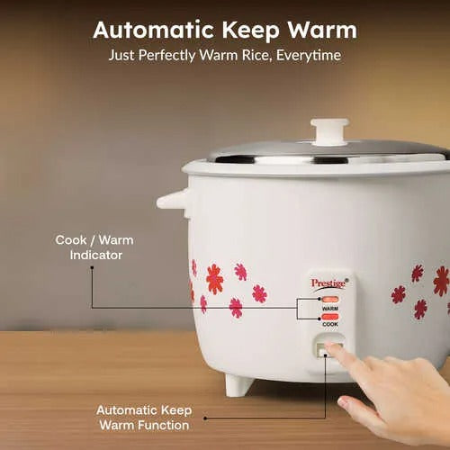 Prestige PRWO 1.8-2 Electric Rice Cooker, Close Fit Lid (1.8L)