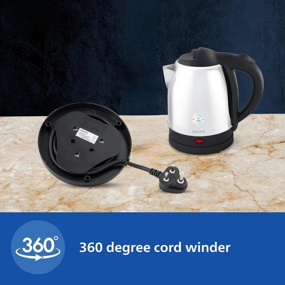 Philips Electric Kettle (Silver & Black, 1.5 Litre)