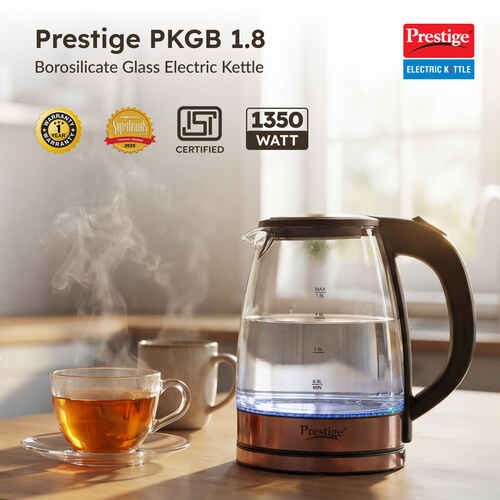 Prestige PKGB Glass Electric Kettle (Copper & Transparent, 1.8 Litre)