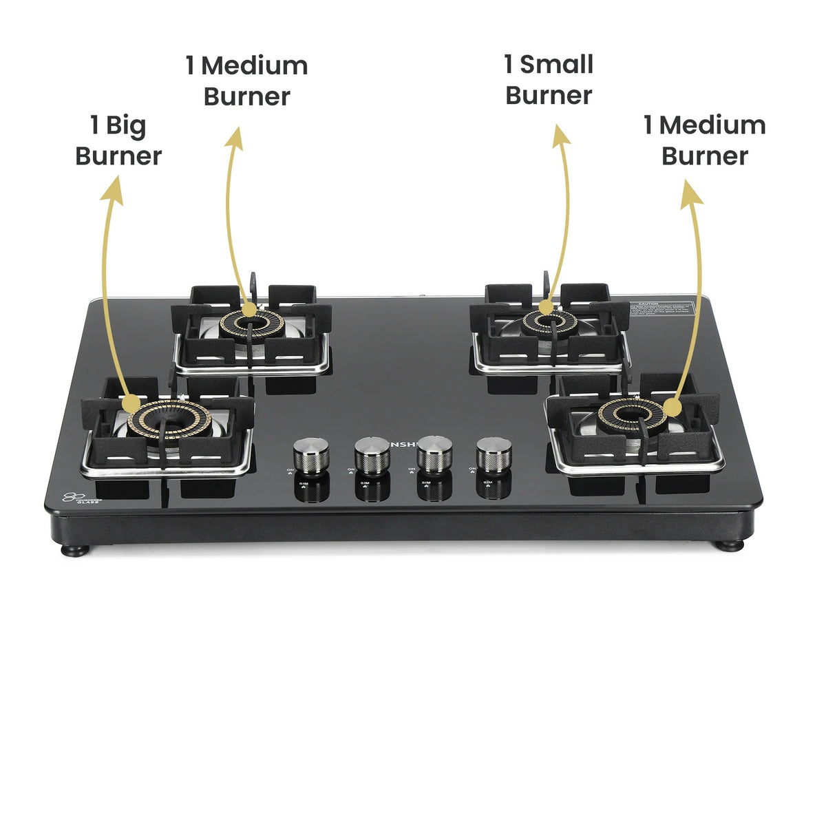 Sunshine Shine Hob Gas Stove (4 Burner, Auto Ignition)