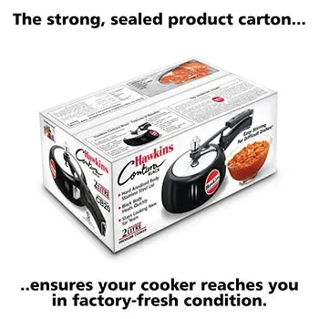 Hawkins Contura Black Pressure Cooker (2 Litre, Hard Anodised) (CB 20)