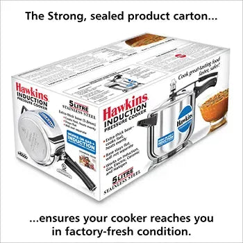 Hawkins Stainless Steel Pressure Cooker (5 Litre, Induction Compatible) (HSS 50)