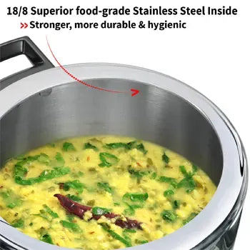 Hawkins Tri-Ply Stainless Steel Pressure Cooker (4.5 Litre, Induction Compatible) (HSST 45)