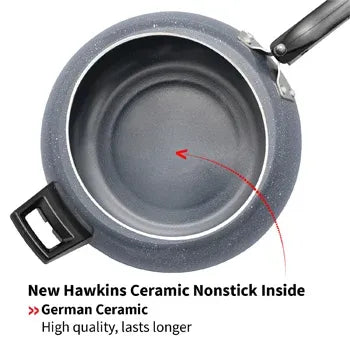 Hawkins Ceramic Pressure Cooker (5 Litre, Induction Compatible) (ICC 50)