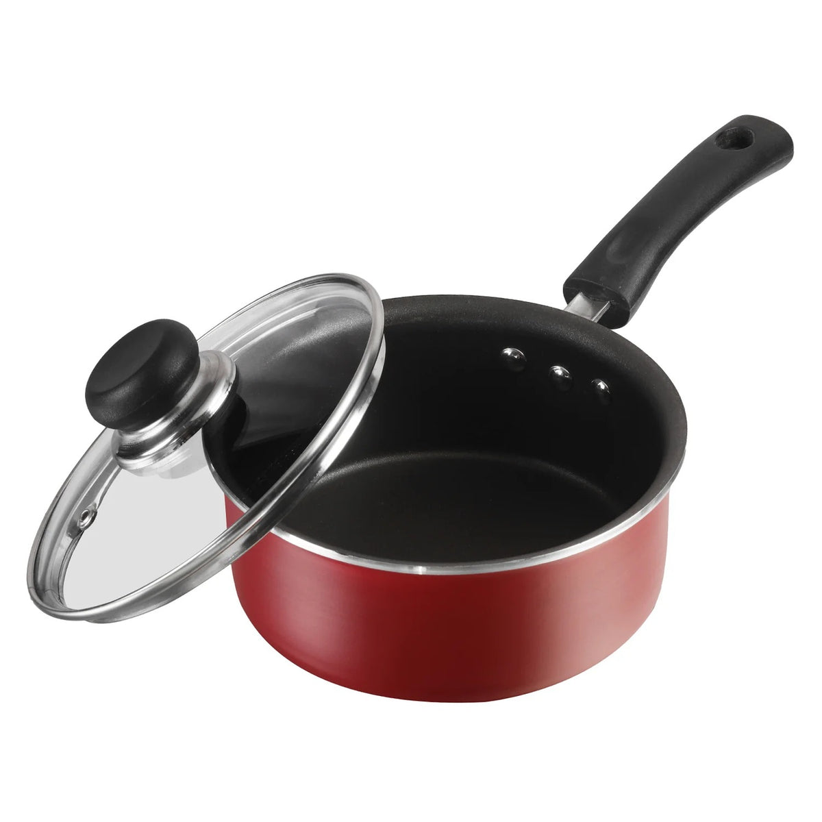 Vinod Zest Non-Stick Saucepan with Glass Lid, Induction Friendly (1.6 L)