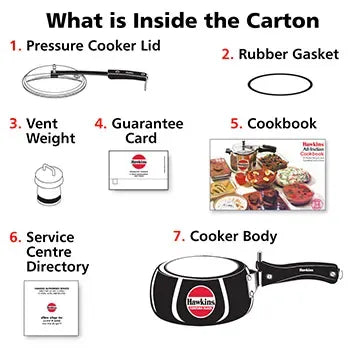 Hawkins Contura Black Pressure Cooker (2 Litre, Hard Anodised) (CB 20)